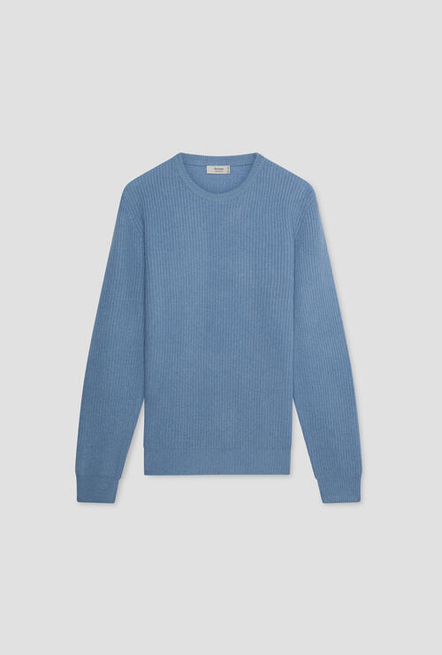 English knit crew neck Celeste