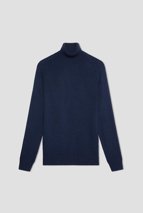 Saddle sleeve turtleneck Blue