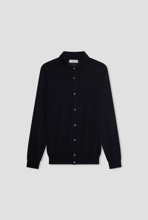 Extralight knitted shirt Navy Blue