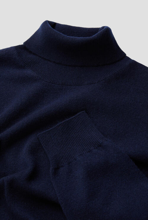 Dolcevita in puro cashmere Blu Navy