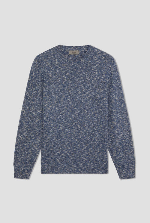 Wool and cotton crew neck Cobalt