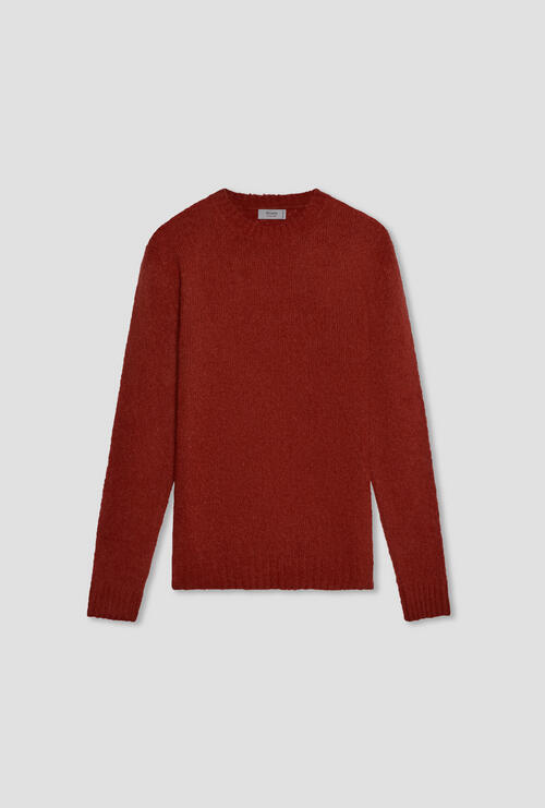 Girocollo in cashmere malfilè Mattone