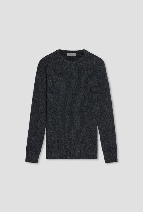 Girocollo raglan in maglia inglese Blu Navy