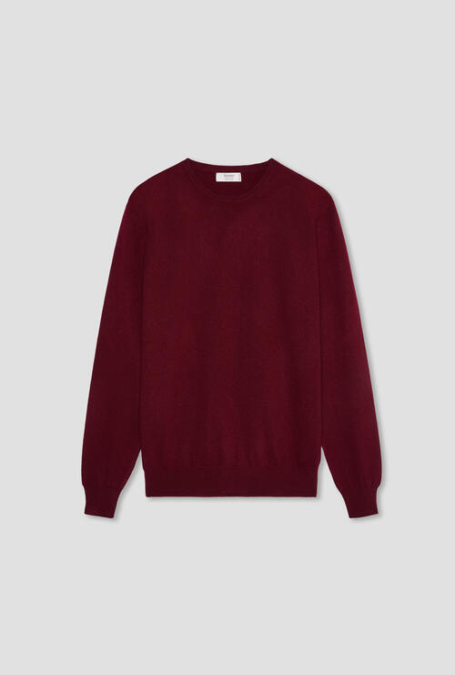 Pure cashmere crew neck Wine