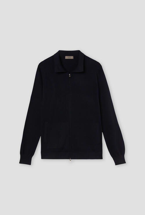 Merino wool shirt jacket Navy Blue