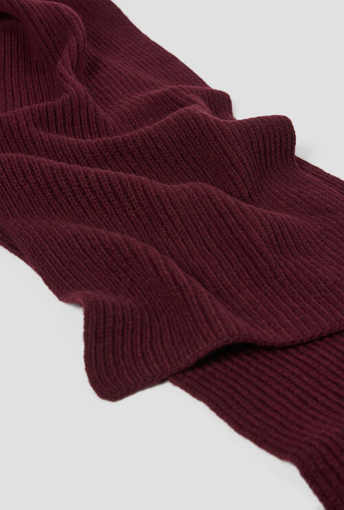 Wool and cashmere scarf Bordeaux