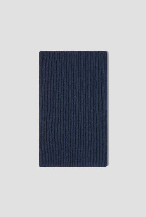 Wool and cashmere scarf Navy Blue