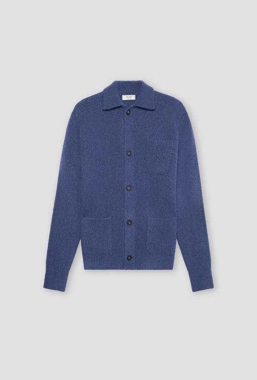Giacca camicia in lana e cashmere Blu jeans