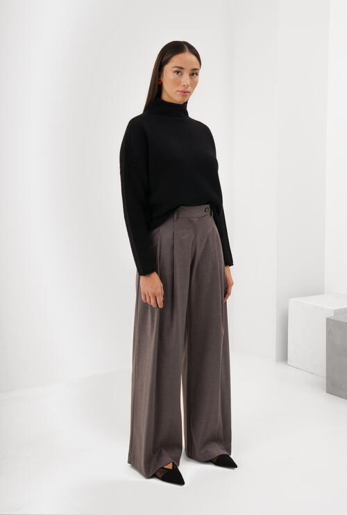 Cashmere-blend turtleneck sweater Black
