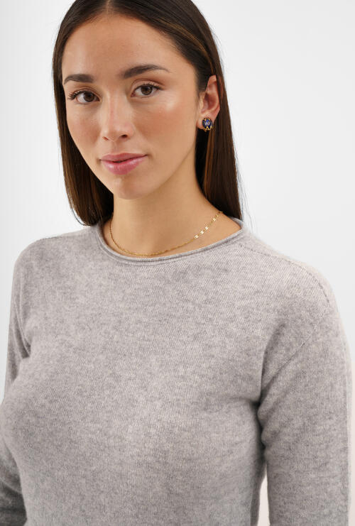 Pure cashmere crew neck Pearl grey