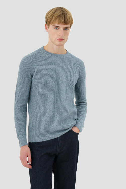 Girocollo raglan in maglia inglese Polvere