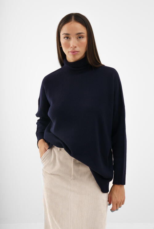 Cashmere-blend turtleneck Navy Blue
