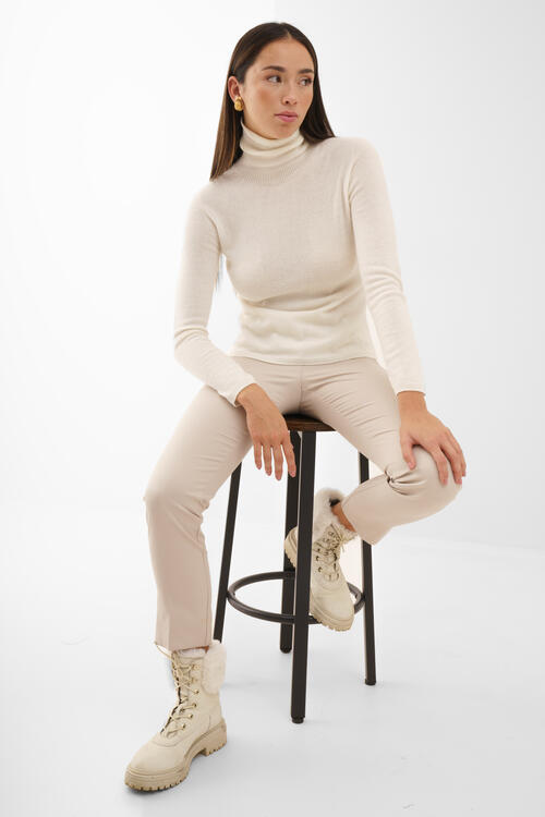 Dolcevita in misto cashmere finezza 14 Bianco