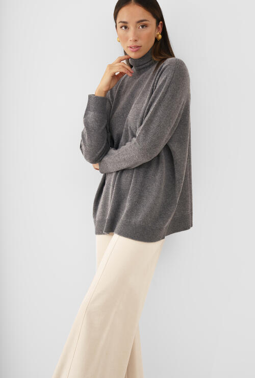 Cashmere-blend turtleneck Grigio