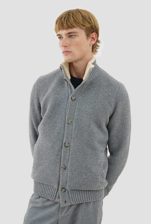 Giubbino in maglia foderato Grigio