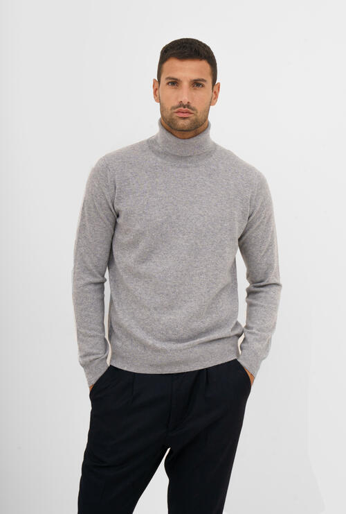 Dolcevita in puro cashmere Grigio Perla