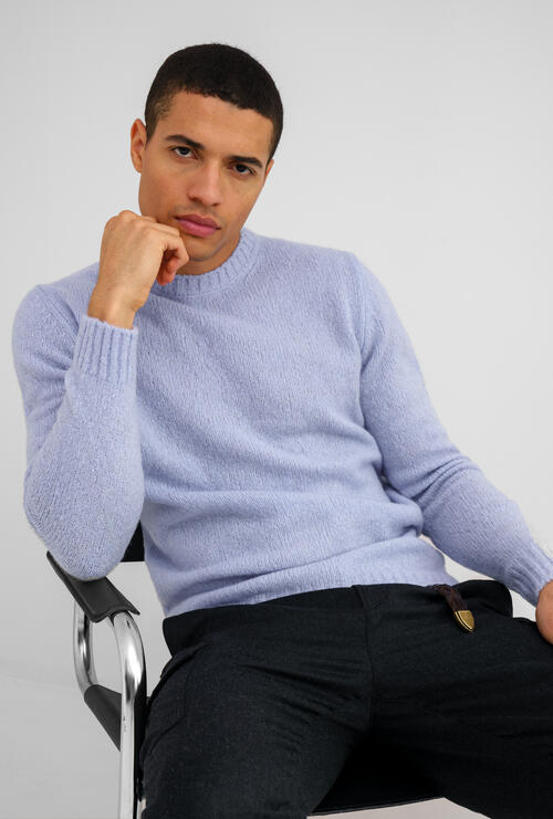 Malfilé cashmere crew neck Celeste