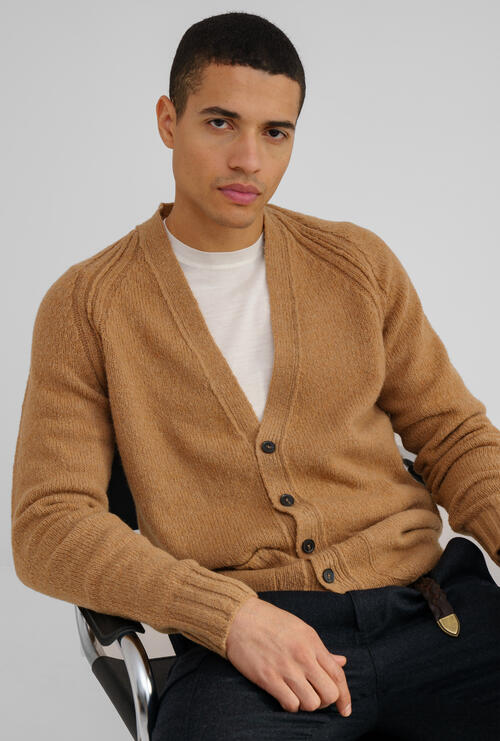 Malfilè raglan cardigan Camel