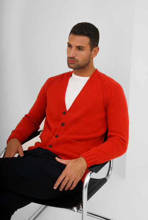Malfilè raglan cardigan Bright red