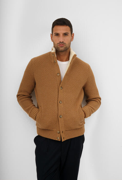 Eco fur lined jacket Camel