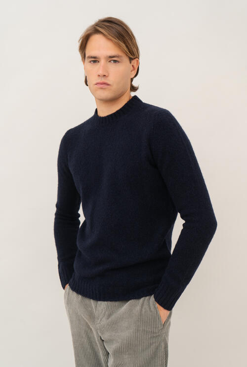 Girocollo in cashmere Malfilè Blu Navy
