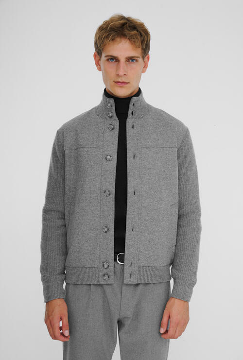 Giacca in maglia imbottita Grigio