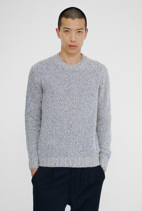 Bouclé crew neck Blue