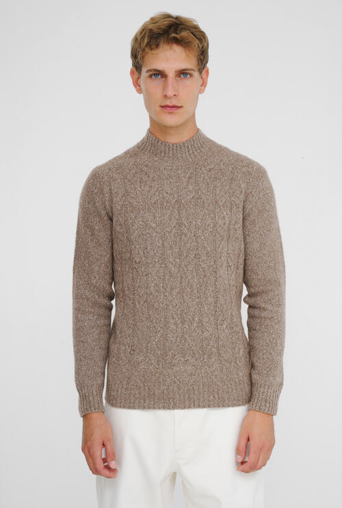 Mouliné braided half-neck Taupe
