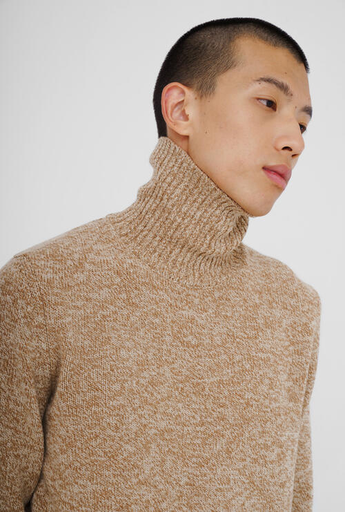 Mélange turtleneck Khaki