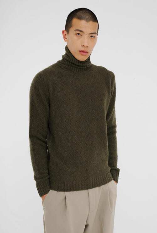 Malfilé cashmere turtleneck Olive green