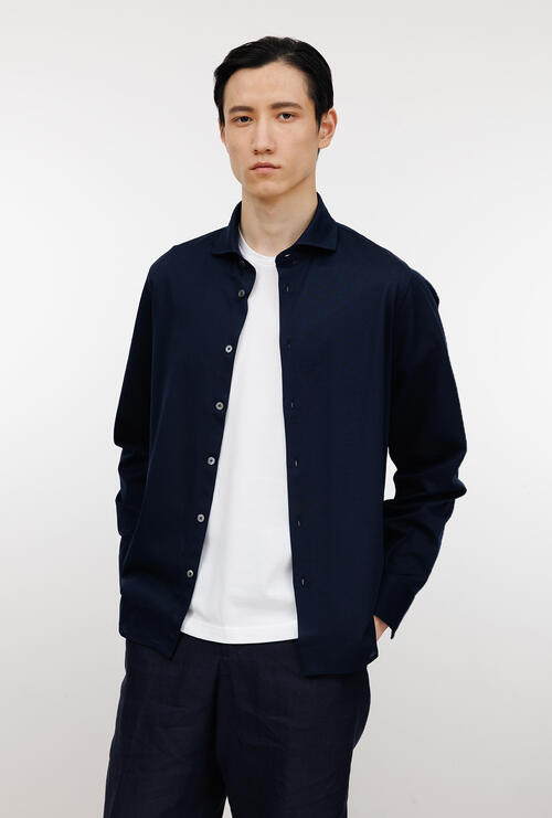 Camicia in piquet Blu