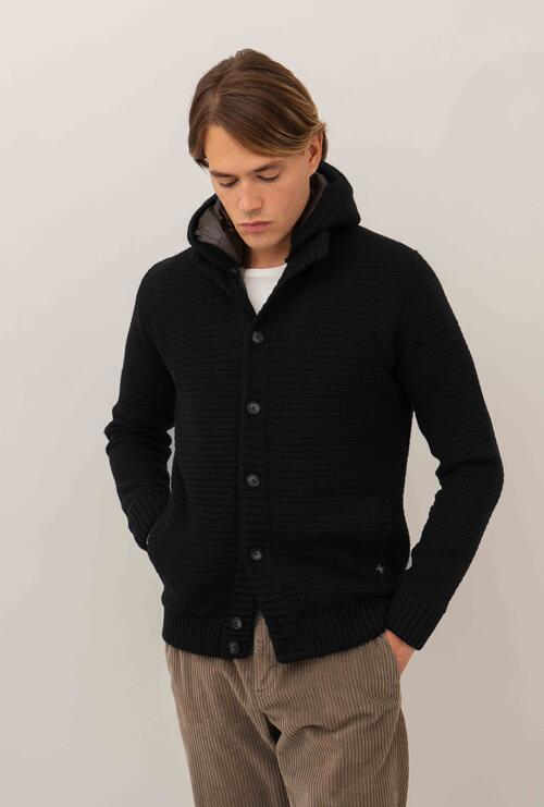 Giubbino in maglia foderato Nero