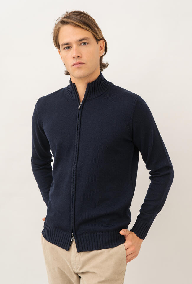 Giacca full zip in lana merino pettinata ESSENTIAL - Ferrante | img vers.1300x/