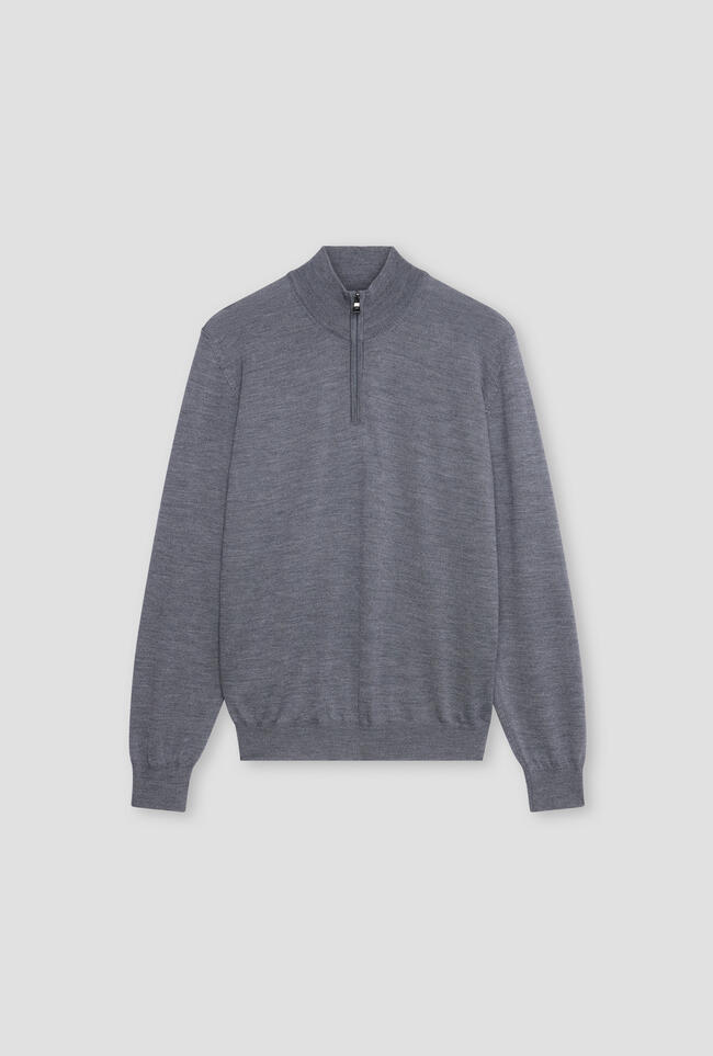 Serafino zip in pura lana pettinata ESSENTIAL - Ferrante | img vers.1300x/
