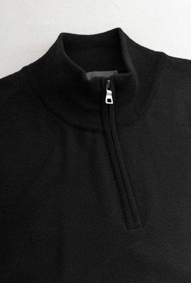 Serafino zip in pura lana pettinata ESSENTIAL - Ferrante | img vers.1300x/