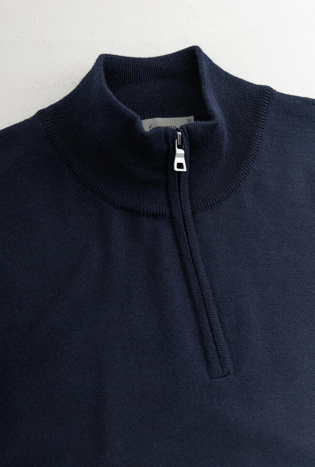Serafino zip in pura lana pettinata ESSENTIAL - Ferrante | img vers.1300x/
