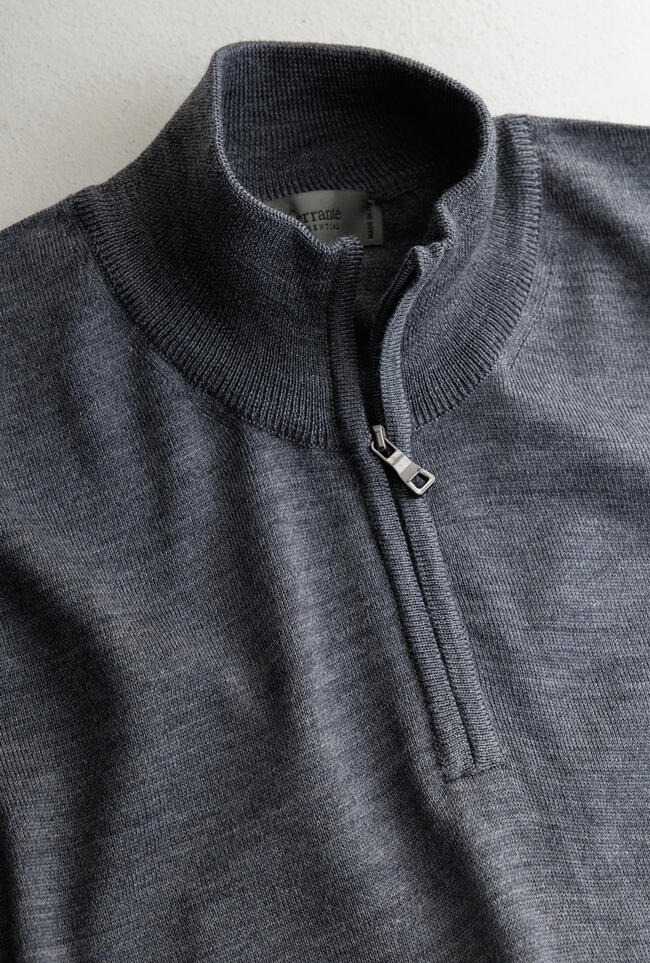 Serafino zip in pura lana pettinata ESSENTIAL - Ferrante | img vers.1300x/