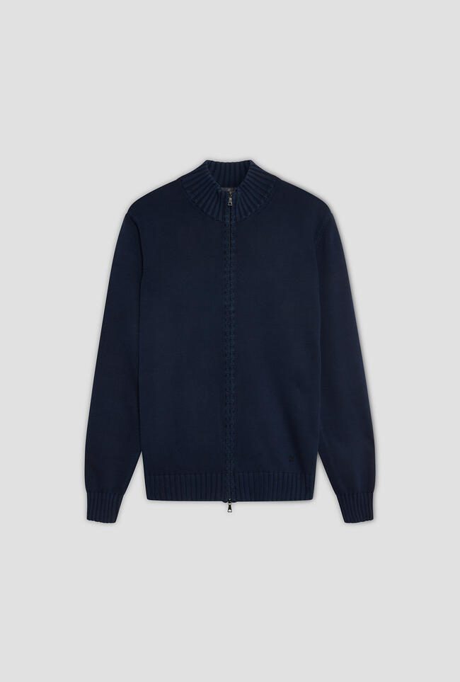 Giacca full zip in cotone tinto in capo ESSENTIAL - Ferrante | img vers.1300x/