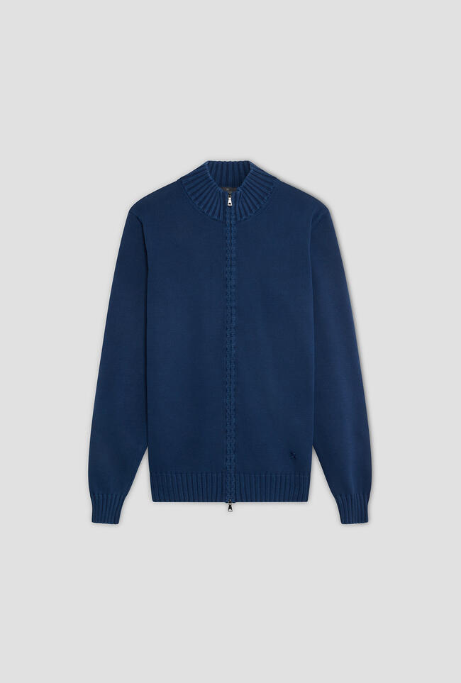 Giacca full zip in cotone tinto in capo ESSENTIAL - Ferrante | img vers.1300x/