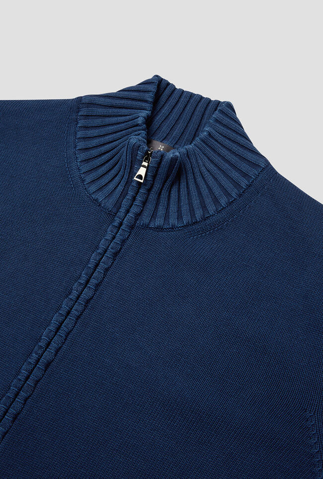 Giacca full zip in cotone tinto in capo ESSENTIAL - Ferrante | img vers.1300x/