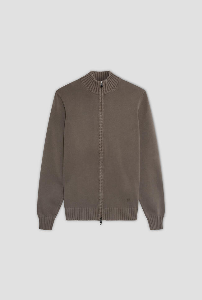 Giacca full zip in cotone tinto in capo ESSENTIAL - Ferrante | img vers.1300x/