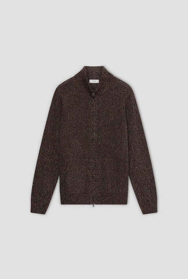 Giacca full zip moulinè in misto cashmere ROYAL RED - Ferrante | img vers.1300x/