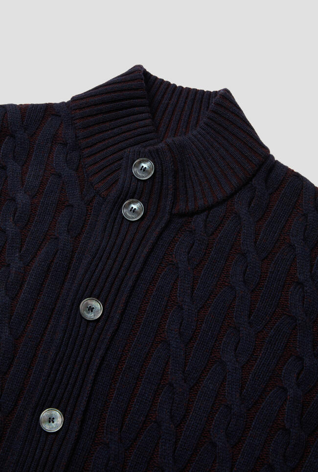 Giacca vanisè a trecce in misto cashmere ROYAL RED - Ferrante | img vers.1300x/