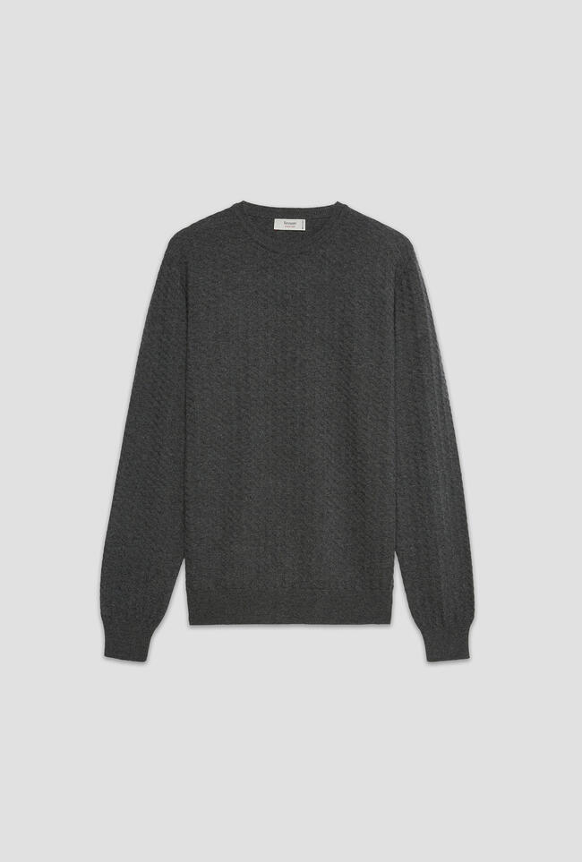 Girocollo con lavorazione in misto cashmere ROYAL RED - Ferrante | img vers.1300x/