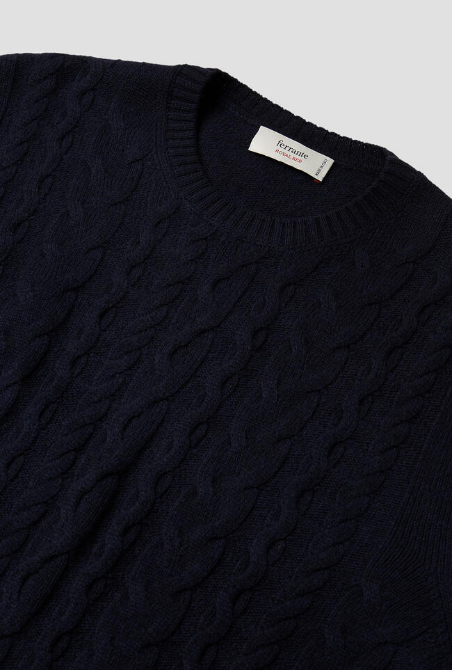Maglia a trecce in misto cashmere ROYAL RED - Ferrante | img vers.1300x/