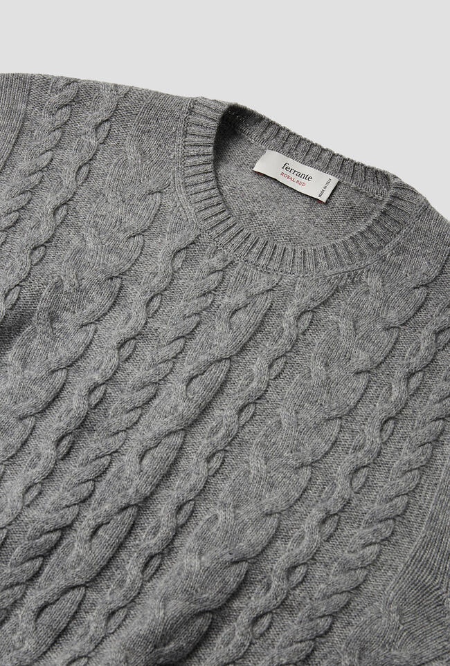 Maglia a trecce in misto cashmere ROYAL RED - Ferrante | img vers.1300x/