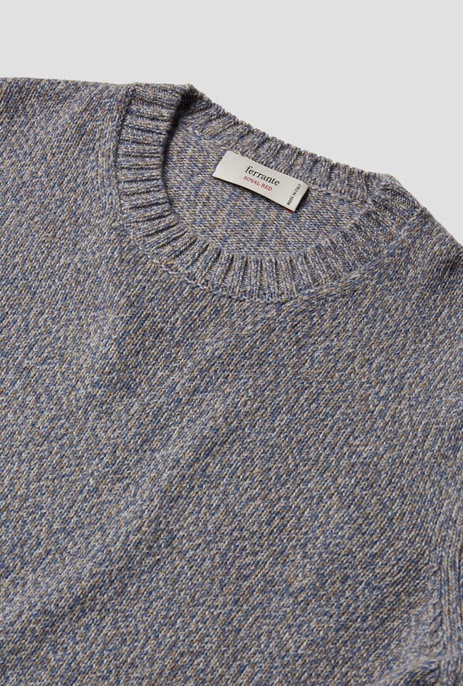 Girocollo moulinè in misto cashmere ROYAL RED - Ferrante | img vers.1300x/
