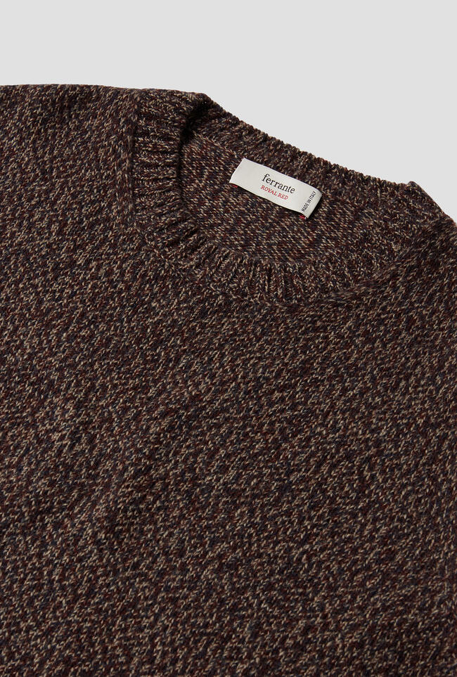 Girocollo moulinè in misto cashmere ROYAL RED - Ferrante | img vers.1300x/