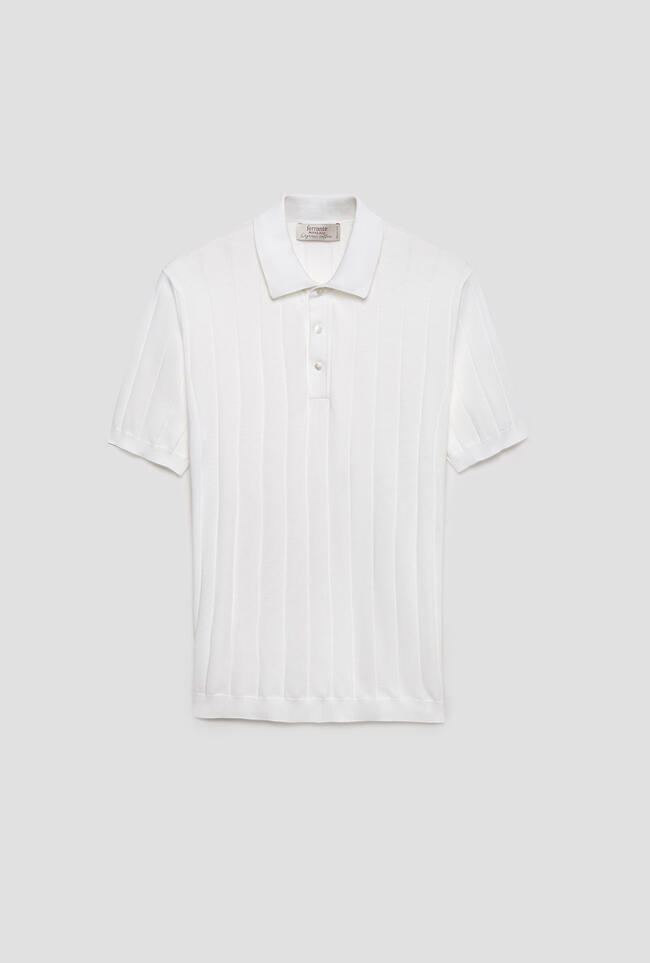 Polo a coste in cotone organico ROYAL RED - Ferrante | img vers.1300x/