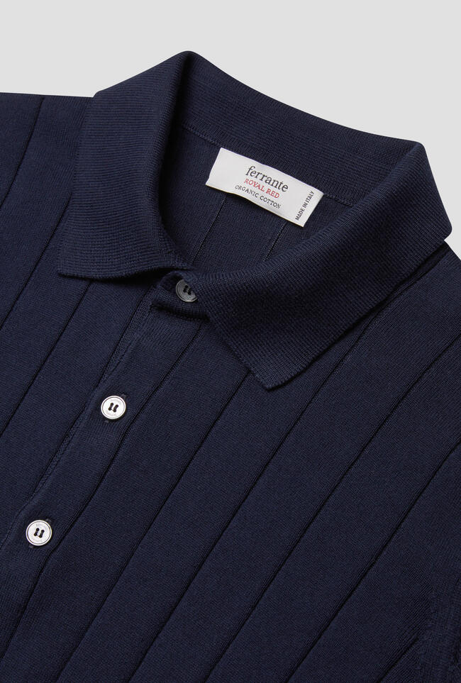 Polo a coste in cotone organico ROYAL RED - Ferrante | img vers.1300x/